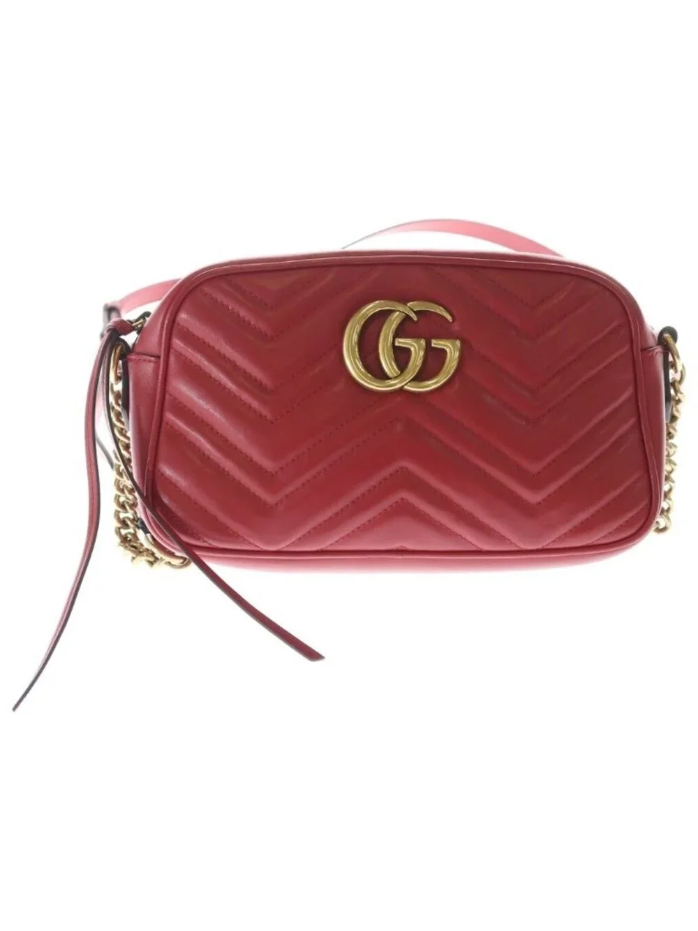 Gucci GG Marmont Small Camera Bag Leather Chain Gold - Picture 1 of 10